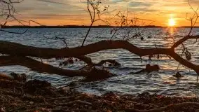 Zachód słońca nad jeziorem Dargin, październik 2021 - zdjęcie 2