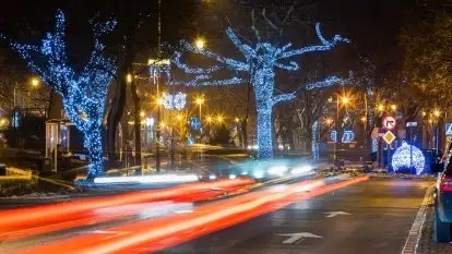 Nocne Giżycko gotowe na święta, grudzień 2021