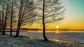 Styczniowy zachód słońca nad jeziorem Święcajty, 2022 r. - zdjęcie 15