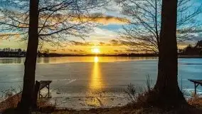 Zachód słońca nad jeziorem Bocznym, styczeń 2022 - zdjęcie 3