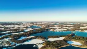 Wschód słońca nad Giżyckiem i jeziorami Niegocin i Kisajno z drona - zdjęcie 56