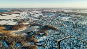 Wschód słońca nad Giżyckiem i jeziorami Niegocin i Kisajno z drona - zdjęcie 36