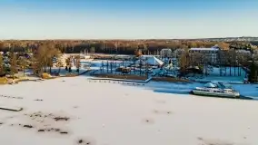 Wschód słońca nad Giżyckiem i jeziorami Niegocin i Kisajno z drona - zdjęcie 29