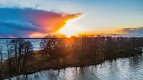 Zachód słońca nad jeziorem Niegocin, Bystry, luty 2021 - zdjęcie 10