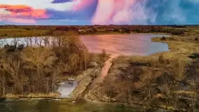 Zachód słońca nad jeziorem Niegocin, Bystry, luty 2021 - zdjęcie 37