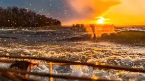 Zachód słońca nad jeziorem Niegocin, Bystry, luty 2021 - zdjęcie 39