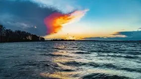 Zachód słońca nad jeziorem Niegocin, Bystry, luty 2021 - zdjęcie 43