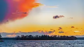 Zachód słońca nad jeziorem Niegocin, Bystry, luty 2021 - zdjęcie 40