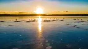 Zachód słońca nad jeziorem Kirsajty, marzec 2022 r. - zdjęcie 2