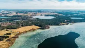 Jezioro Dargin rozstaje się z lodem, przedwiośnie 2022 r. - zdjęcie 16