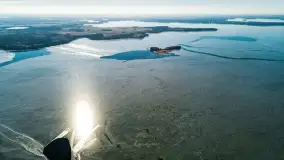 Jezioro Dargin rozstaje się z lodem, przedwiośnie 2022 r. - zdjęcie 19