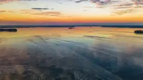 Zachód słońca nad jeziorem Dobskim, marzec 2022 r. - zdjęcie 13