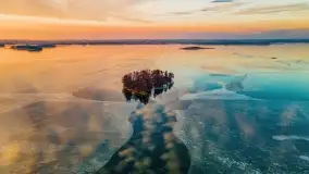 Zachód słońca nad jeziorem Dobskim, marzec 2022 r. - zdjęcie 27