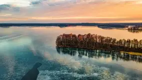 Zachód słońca nad jeziorem Dobskim, marzec 2022 r. - zdjęcie 41