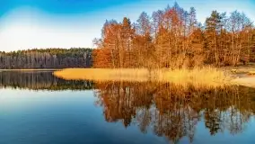 Zachód słońca nad jeziorem Tajty w Wilkasy Zalesie - zdjęcie 4