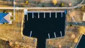 Zachód słońca nad Piszem i jeziorem Roś z drona - zdjęcie 22