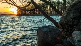 Zachód słońca nad jeziorem Dargin, przystań u Mielnika - zdjęcie 56