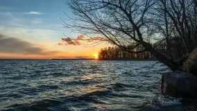 Zachód słońca nad jeziorem Dargin, przystań u Mielnika - zdjęcie 7