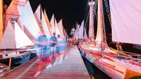 Nocne zdjęcia z XXIII zlotu klubu Jacht Oldtimet, Stranda, sierpień 2022 - zdjęcie 21