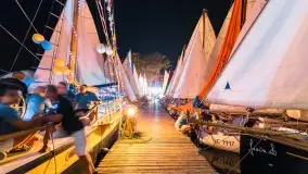 Nocne zdjęcia z XXIII zlotu klubu Jacht Oldtimet, Stranda, sierpień 2022 - zdjęcie 40