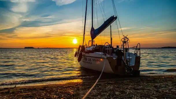 Zachód słońca w Pieczarkach, jezioro Dargin, lipiec 2022 - zdjęcie 1