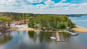 Jezioro Bełdany i miejscowość Kamień z drona, wiosna 2020 - zdjęcie 25