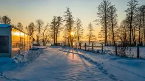 Grudniowy zachód słońca nad jeziorem Dargin, Nowy Harsz - zdjęcie 5