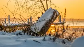 Grudniowy zachód słońca nad jeziorem Dargin, Nowy Harsz - zdjęcie 24