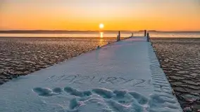 Grudniowy zachód słońca nad jeziorem Dargin, Nowy Harsz - zdjęcie 28