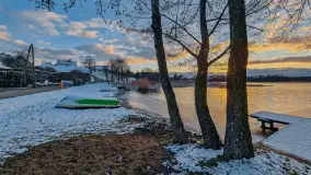 Zachód słońca nad jeziorem Duże Wilkasy, luty 2023 - zdjęcie 3