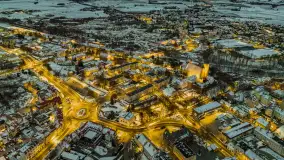 Nocny Kętrzyn z drona, luty 2023 - zdjęcie 17