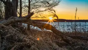 Zachód słońca nad jeziorem Kirsajty, luty 2023 r. - zdjęcie 13