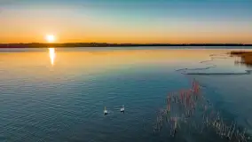 Zachód słońca nad jeziorem Mamry, luty 2023 r. - zdjęcie 8