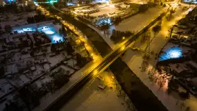 Nocne Giżycko z lotu ptaka, marzec 2023 r. - zdjęcie 23