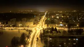 Nocne Giżycko z lotu ptaka, marzec 2023 r. - zdjęcie 2