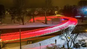 Nocne Giżycko z lotu ptaka, marzec 2023 r. - zdjęcie 27