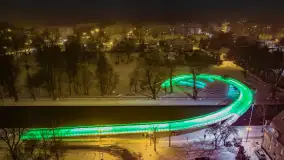 Nocne Giżycko z lotu ptaka, marzec 2023 r. - zdjęcie 14