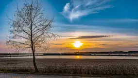 Zachód słońca nad jeziorem Mamry, plaża miejska w Węgorzewie - zdjęcie 35