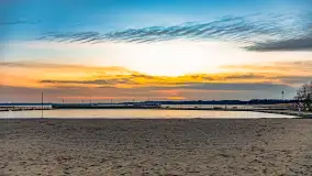 Zachód słońca nad jeziorem Mamry, plaża miejska w Węgorzewie - zdjęcie 56