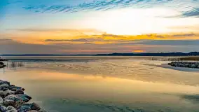 Zachód słońca nad jeziorem Mamry, plaża miejska w Węgorzewie - zdjęcie 37