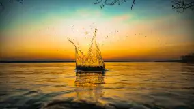 Zachód słońca w Pierkunowie, jezioro Kisajno, kwiecień 2023 r. - zdjęcie 9