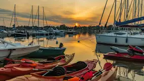 Zachód słońca nad jeziorem Bocznym w Rydzewie - zdjęcie 16