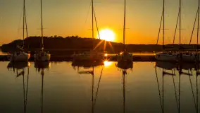 Zachód słońca nad jeziorem Kisajno widziany z dawnego Almaturu - zdjęcie 9