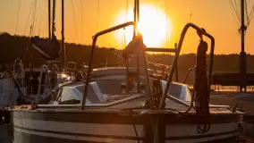 Zachód słońca nad jeziorem Kisajno widziany z dawnego Almaturu - zdjęcie 17