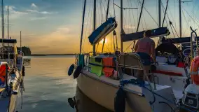 Zachód słońca nad jeziorem Świecajty, widok z Ognistego Ptaka, czerwiec 2023 r. - zdjęcie 29