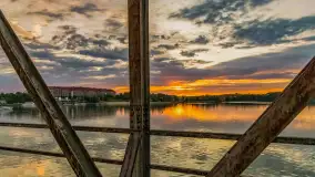 Zachód słońca nad jeziorem Tałty w Mikołajkach, czerwiec 2023 r. - zdjęcie 2
