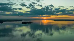 Zachód słońca, jezioro Dargin i wyspa Poganckie Kępy - zdjęcie 37