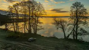 Wschód słońca nad jeziorem Dobskim, listopad 2023 r. - zdjęcie 15