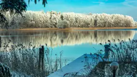 Zima w porcie Łabędzi Ostrów w Pięknej Górze, listopada 2023 r. - zdjęcie 1