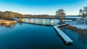 Most Sztynorcki, jeziora Dargin i Kirsajty w zimowej odsłonie, listopad 2023 r. - zdjęcie 1